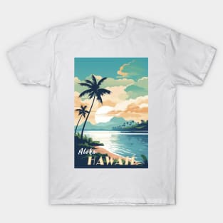 Hawaii Vintage Retro Travel Poster T-Shirt